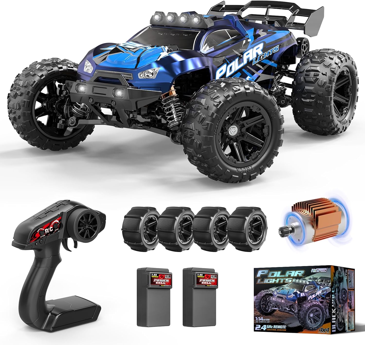 Voxira-Voiture Télécommandée Adulte 1:14 RC 4x4 40 km/h Tout-Terrain Étanche