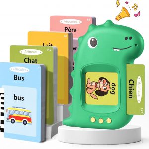 Voxira-Cartes Flash Parlantes Cartes éducatives pour Enfants Talking Flash Cards 112 Feuilles 224 Mots De 2 3 4 5 6 Ans Montessori Jouets éducatifs pour Enfants (Améliorer Vert Français)
