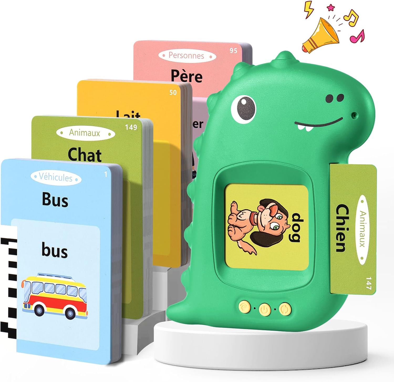 Voxira-Cartes Flash Parlantes Cartes éducatives pour Enfants Talking Flash Cards 112 Feuilles 224 Mots De 2 3 4 5 6 Ans Montessori Jouets éducatifs pour Enfants (Améliorer Vert Français)