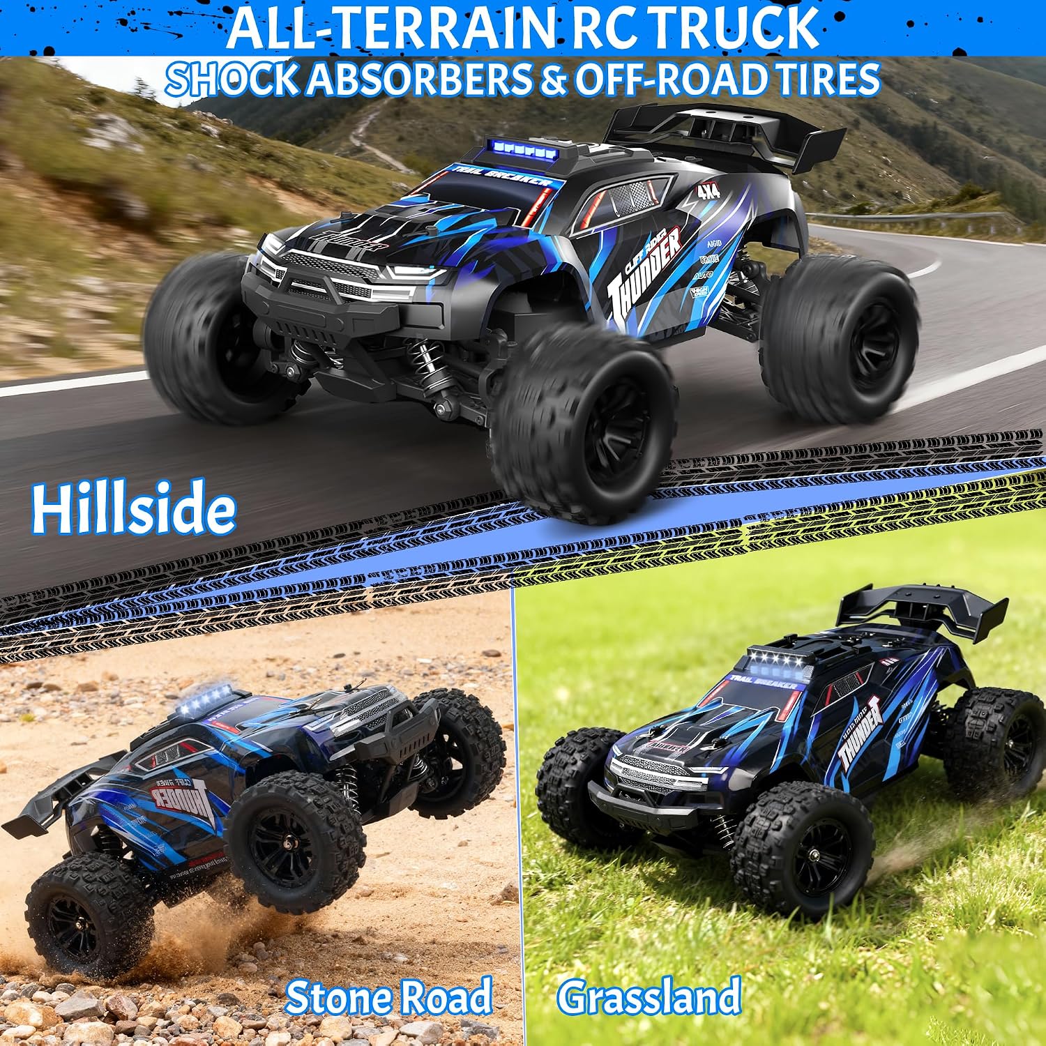Voxira-Voiture Télécommandée Tout Terrain - 1:18 High Speed 4WD Rc Truggy 40 Km/H - Image 5