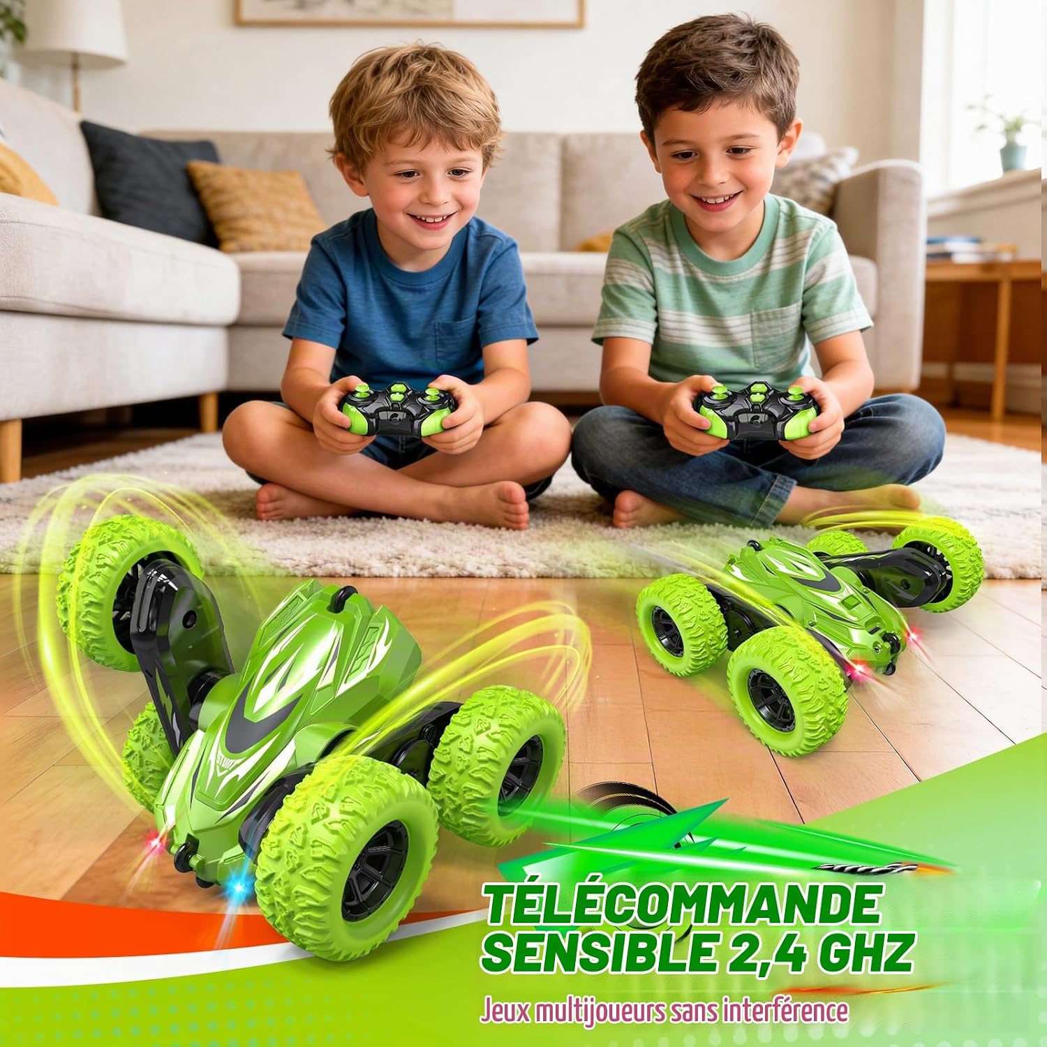 Voxira-360° Rotation Voiture Telecommandé Enfant, RC Jouets Cadeau 3-12 Ans - Image 5