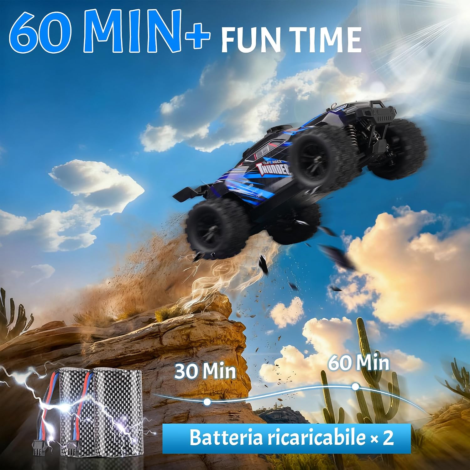 Voxira-Voiture Télécommandée Tout Terrain - 1:18 High Speed 4WD Rc Truggy 40 Km/H - Image 4
