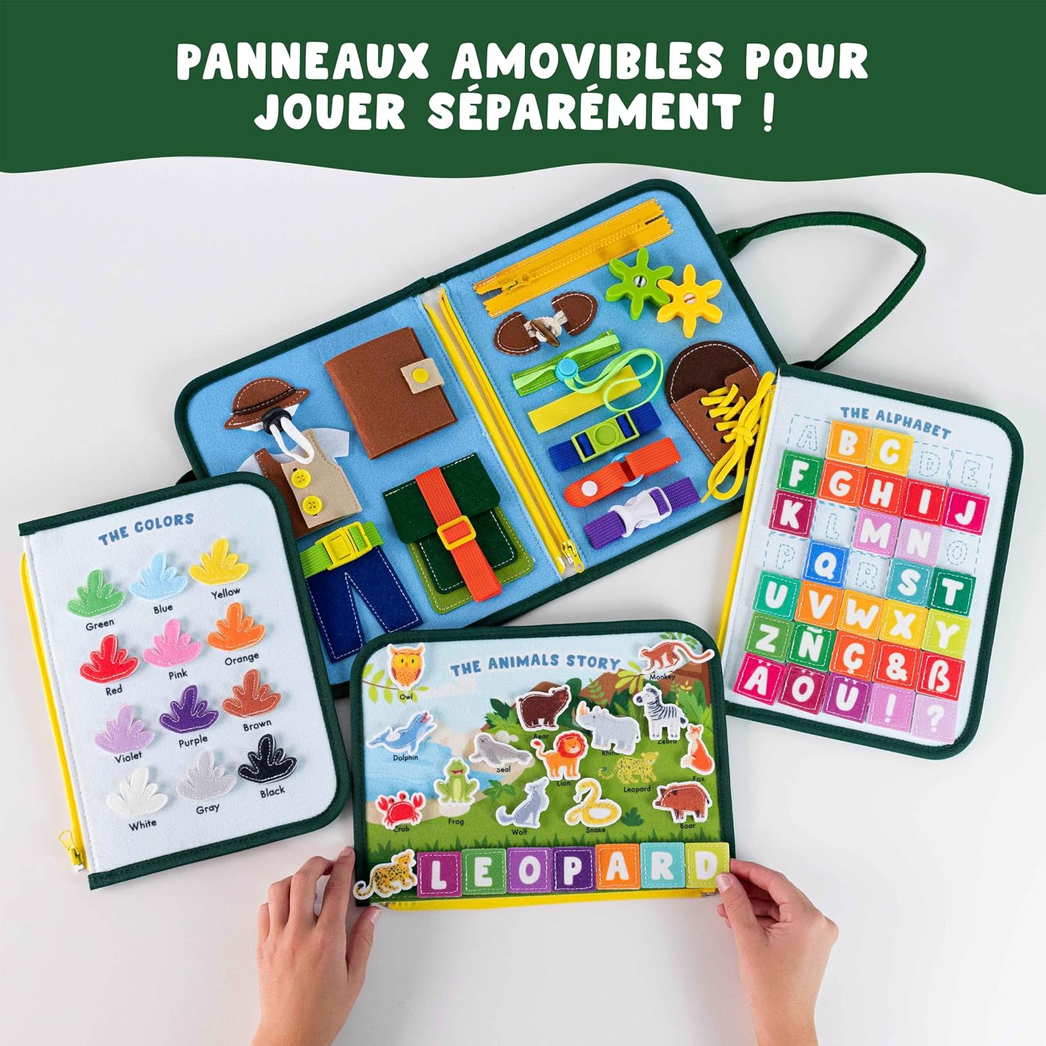 Voxira Busy Board Montessori de Feutre. Jouet Montessori Educatif, Malette Busy Book Motricité Fine. Jouets d'Activité et de Développement, Cadeau Enfant Garcon Fille 1 2 3 4 5 6 Anniversaire Noel - Image 4