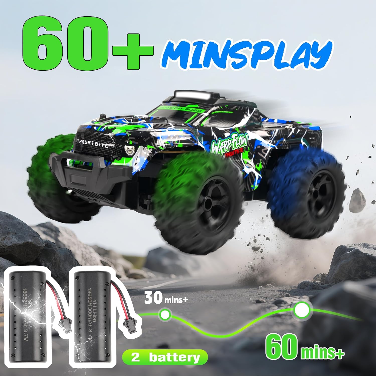 Voxira-BAZADER Voiture Télécommandée Tout Terrain - 1:18 RC Voiture Buggy 25KMH - Image 3