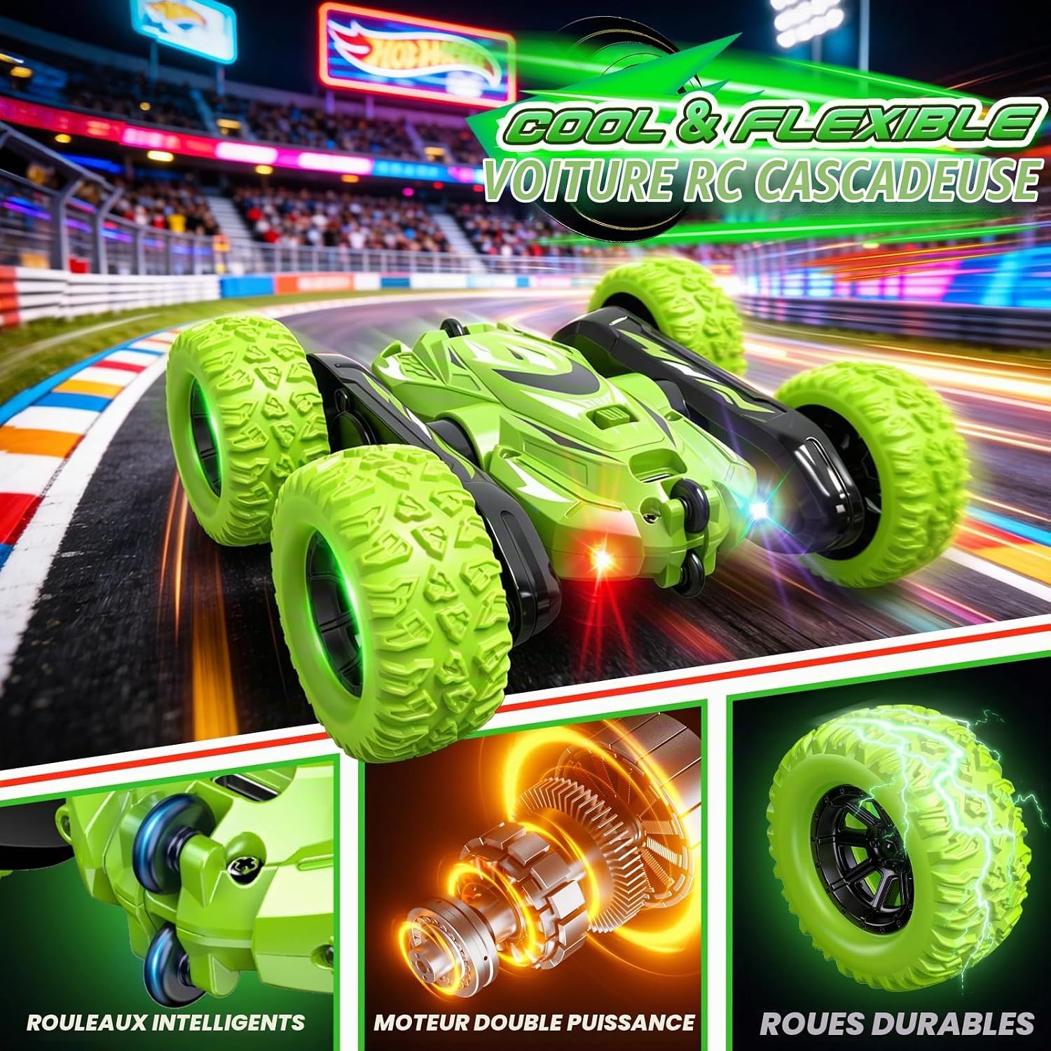 Voxira-360° Rotation Voiture Telecommandé Enfant, RC Jouets Cadeau 3-12 Ans - Image 3