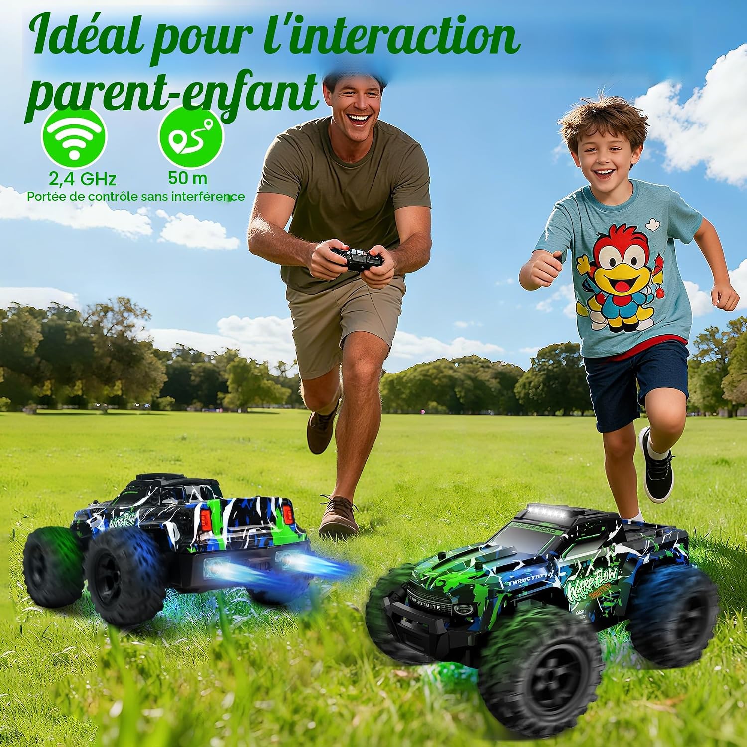 Voxira-BAZADER Voiture Télécommandée Tout Terrain - 1:18 RC Voiture Buggy 25KMH - Image 2