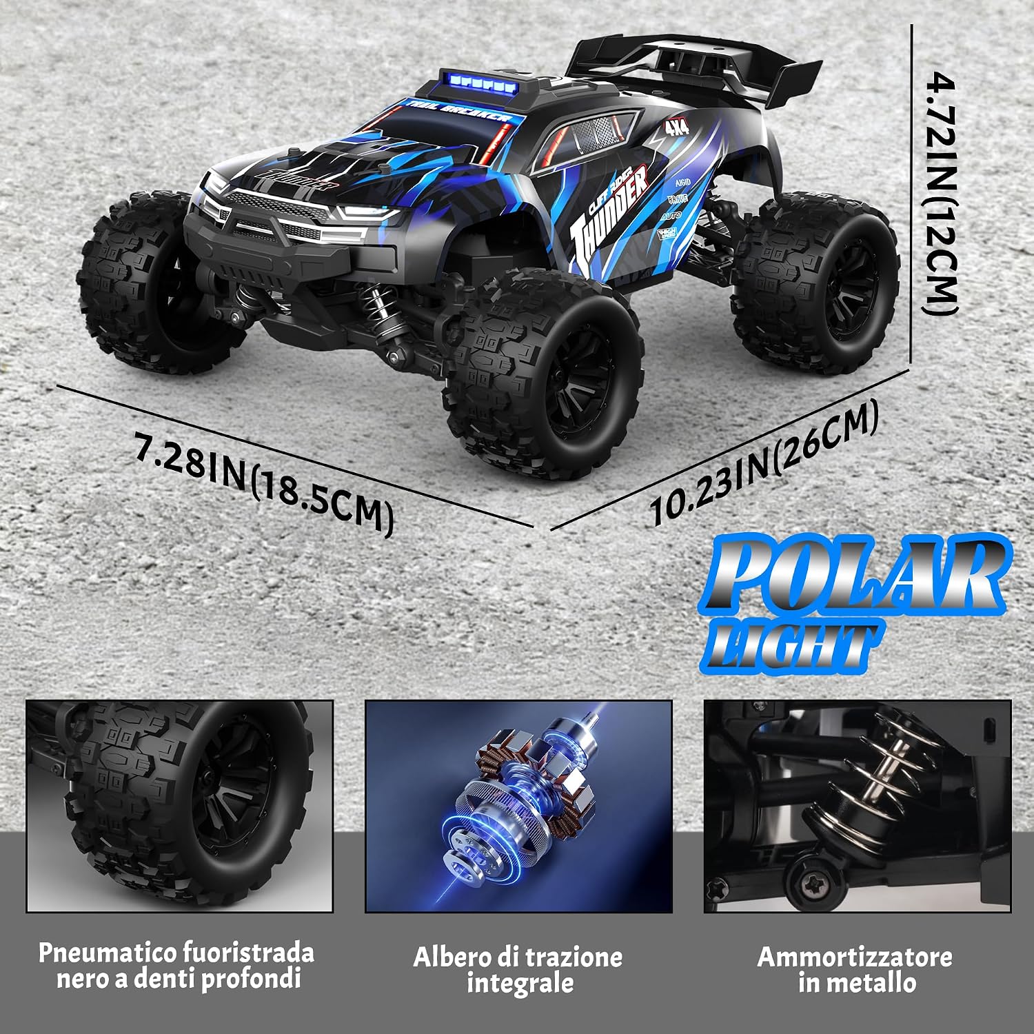 Voxira-Voiture Télécommandée Tout Terrain - 1:18 High Speed 4WD Rc Truggy 40 Km/H - Image 2