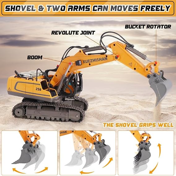 Remote Control Excavator with Metal Bucket