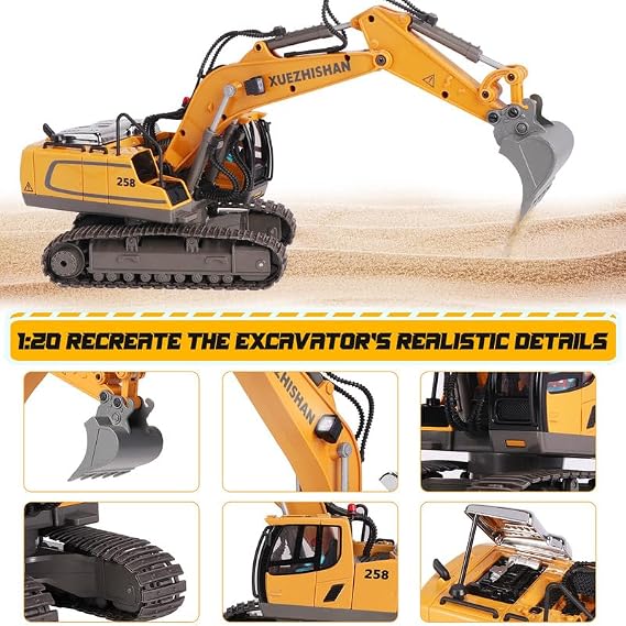 Remote Control Excavator with Metal Bucket